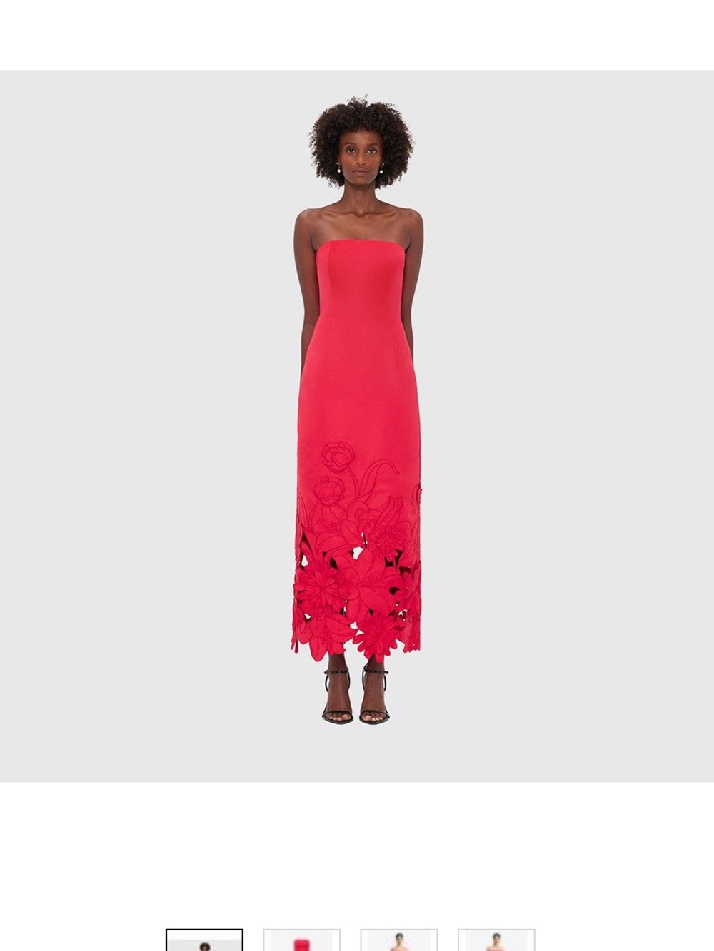 Leo Lin Women's Red Rayna Appliqué Bustier Maxi Dress